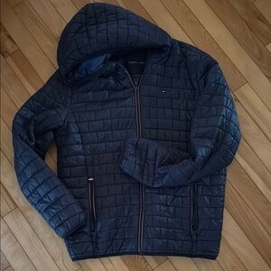 Tommy Hilfiger Blue Puffer Jacket with Quilted Design